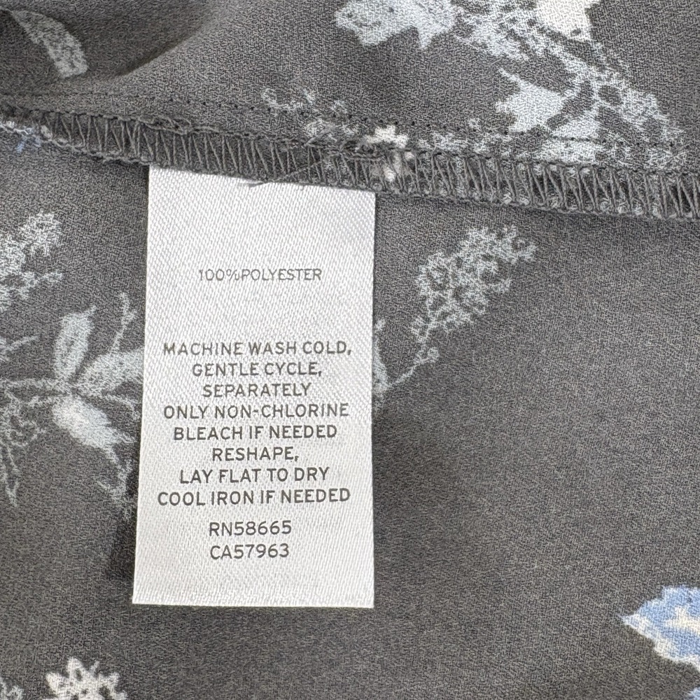 Nordstrom Rack Blouse Women Medium Gray Floral Romantic Cottage Boho Soft Girl - Picture 8 of 9